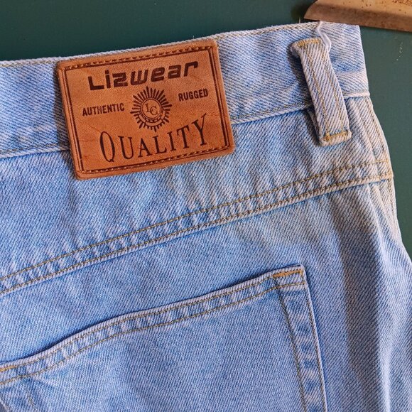Lizwear Vintage Womens Shorts 10 28" High-Waisted Light Denim Jean Shorts 90's - Picture 4 of 5